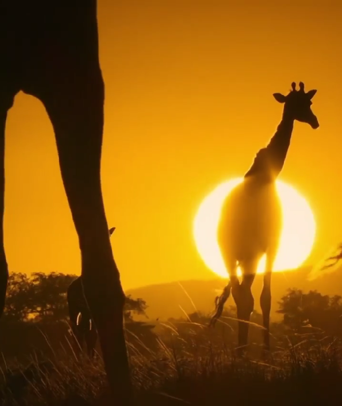 Giraffe in sunset